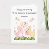 Girl 2nd Birthday Balloon Dinosaurs Card Karte (Vorderseite)