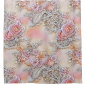 Girl 3-D verzaubert Rosenmuster Duschvorhang (Vorderseite)