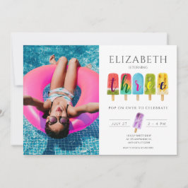 Girl 3. Geburtstag Sommer Popsität Eiscreme Einladung