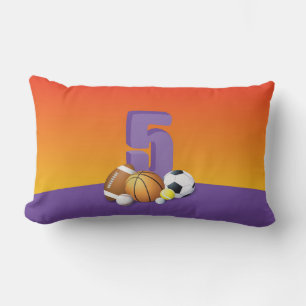 Girl 5th Birthday Sports Balls Lendenkissen