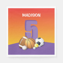 Girl 5th Birthday Sports Balls