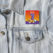 Girl 7. Geburtstag Sportbälle Button (Beispiel)
