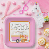 Girl A Little Camper RV Camper Kinderdusche Pink Pappteller (Party)