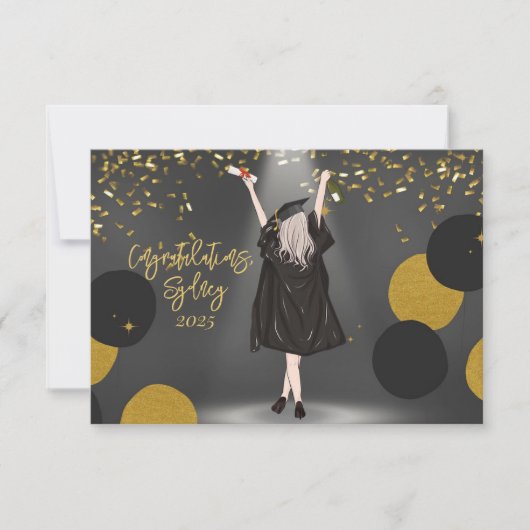 Girl Abschluss Glückwunsch (Vorderseite)