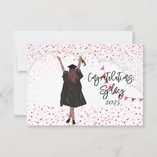 Girl Abschluss Glückwunsch (Vorderseite)