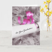 Girl Abschluss Gratulation mit rosa Ribbon Karte (Gelbe Blume)