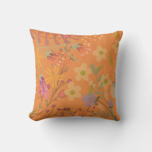 Girl Abstrakt Gold Leaf Farbige Blume Kissen