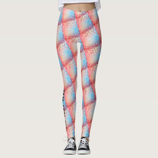 Girl Abstrakt Heart Shape Funky Y2K Yoga Leggings (Vorderseite)