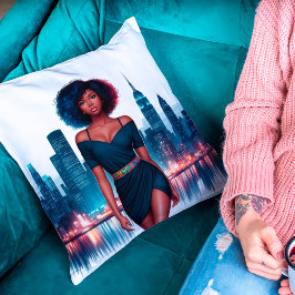 Girl African stylish Afro haar fashion business Kissen