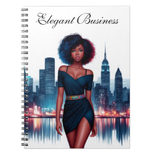 Girl African stylish Afro haar fashion business Notizblock