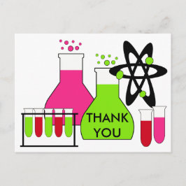 Girl All About Science Danke Postcard Postkarte