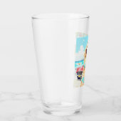 Girl am Strand mit einem klassischen Auto Glas (Rechts)