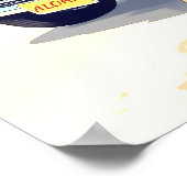 Girl am Strand mit einem klassischen Auto Poster (Ecke)