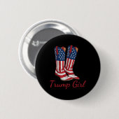 Girl American Flag Wahl Trump Girl Republican Cowg Button (Vorne & Hinten)