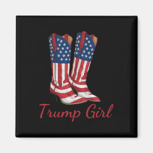 Girl American Flag Wahl Trump Girl Republican Cowg Magnet
