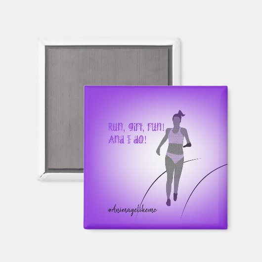 Girl Amputee Runner Magnet (Vorderseite/Rückseite)
