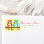 Girl and Boy Owls - Kundenspezifische Rücksendeadr (Insitu)