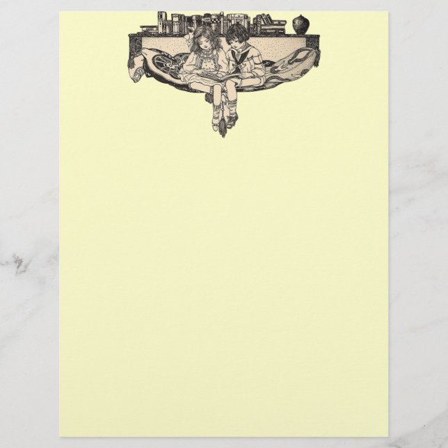 Girl and Boy Reading (Vorderseite)