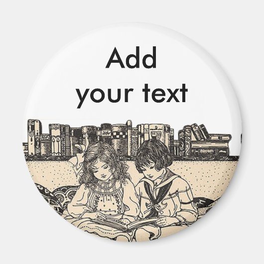 Girl and Boy Reading Magnet (Vorne)