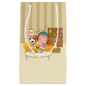 Girl and Dog Gift Bag Kleine Geschenktüte (Vorderseite)