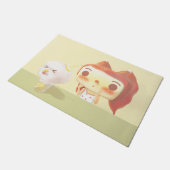 Girl and Dog Soda Illustration Fußmatte (Schrägansicht)