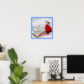 Girl and Duck on Pond Print Poster (Heimbüro)