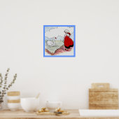 Girl and Duck on Pond Print Poster (Küche)