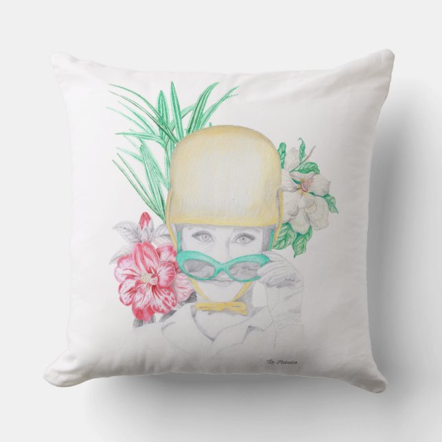 Girl and flowers kissen (Vorderseite)