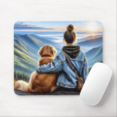Girl and Golden Retriever Mousepad (Mit Mouse)
