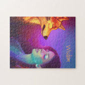 Girl and her Wolf AI Generated Fantasy Pop Art Jig Puzzle (Horizontal)