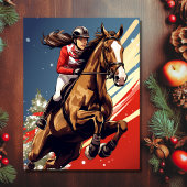 Girl and Horse Jumping Weihnachten Reittiere