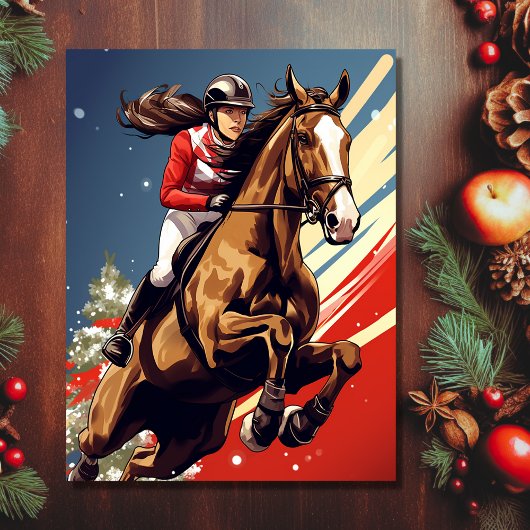 Girl and Horse Jumping Weihnachten Reittiere