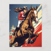 Girl and Horse Jumping Weihnachten Reittiere (Vorderseite)