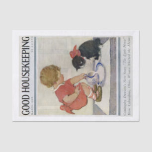 Girl and Kitten, Jessie Willcox Smith Seidenpapier