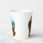 Girl and Mountain Dog Adventure Illustration Pappbecher (Rechts)