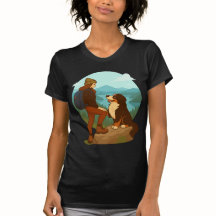 Girl and Mountain Dog Adventure Illustration