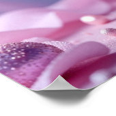 Girl and Pink Unicorn Poster (Ecke)