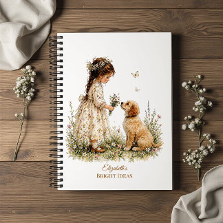 Girl and Puppy Notizblock