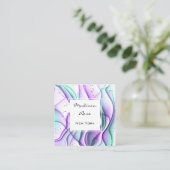 Girl and Trendy Lila Green White Ink & Glitzern Quadratische Visitenkarte (Stehend Vorderseite)