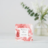 Girl and Trendy Peach White Tinte Gold Sparkle Quadratische Visitenkarte (Stehend Vorderseite)