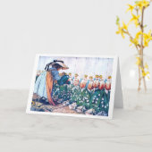 Girl and Tulip, Jessie Willcox Smith Karte (Gelbe Blume)