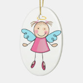 Girl Angel Keramik Ornament (Links)