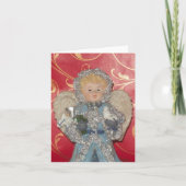 Girl Angel Photo Folded Note Card (Vorderseite)