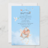 Girl Angel Taufe Foto Einladung (Vorderseite)