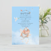 Girl Angel Taufe Foto Einladung (Stehend Vorderseite)