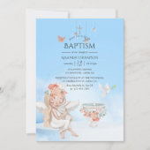 Girl Angel Taufe Foto Einladung (Vorderseite)