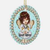 Girl Angel und Cat Keramik Ornament (Rechts)