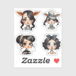 Girl Animal Liebhaber Aufkleber