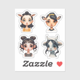 Girl Animal Liebhaber Aufkleber