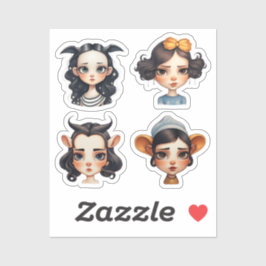 Girl Animal Liebhaber Aufkleber